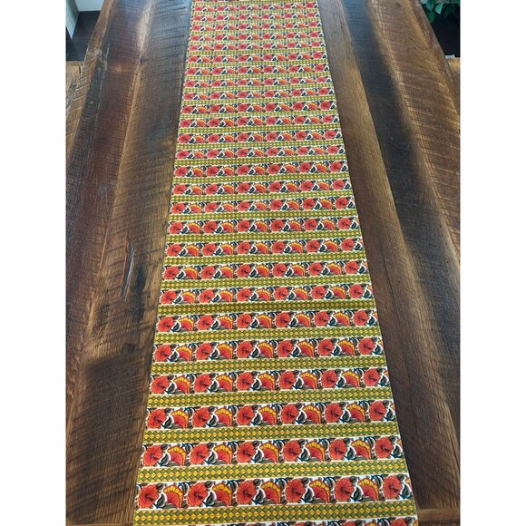 Indian Floral Table Runner 16" X 90" Yellow Red Cotton World Market Rectangular - Picture 2 of 6